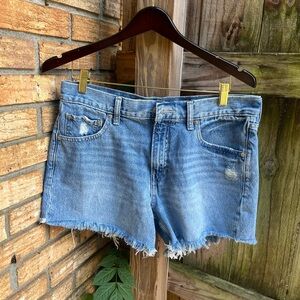 GAP Blue Jean Shorts with Frayed Hem